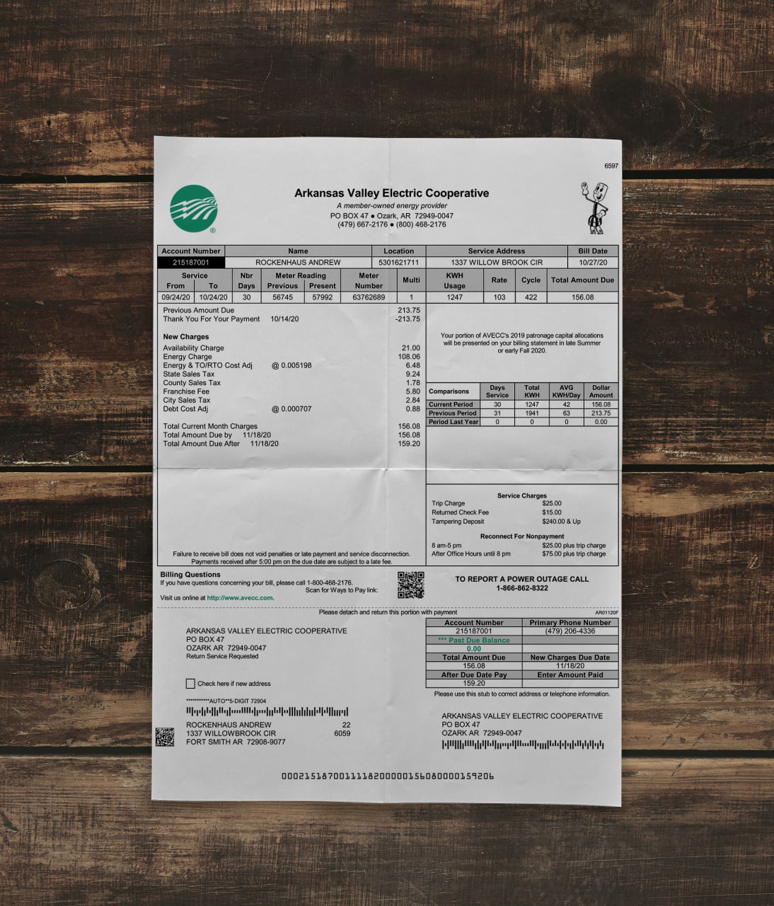 Utility bill | AVECC | USA | AR-1