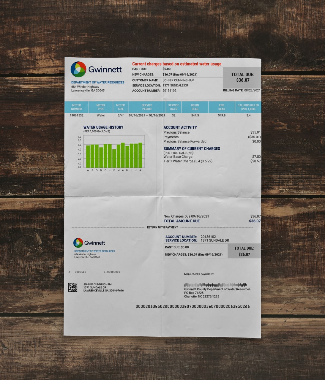 Utility bill |  Gwinnett | USA | GA-1