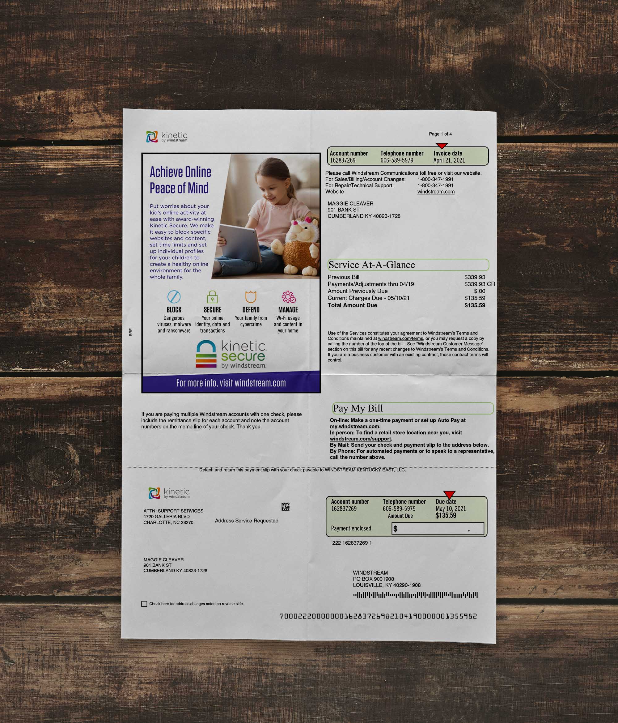 Utility bill | Windstream | USA | MN-1