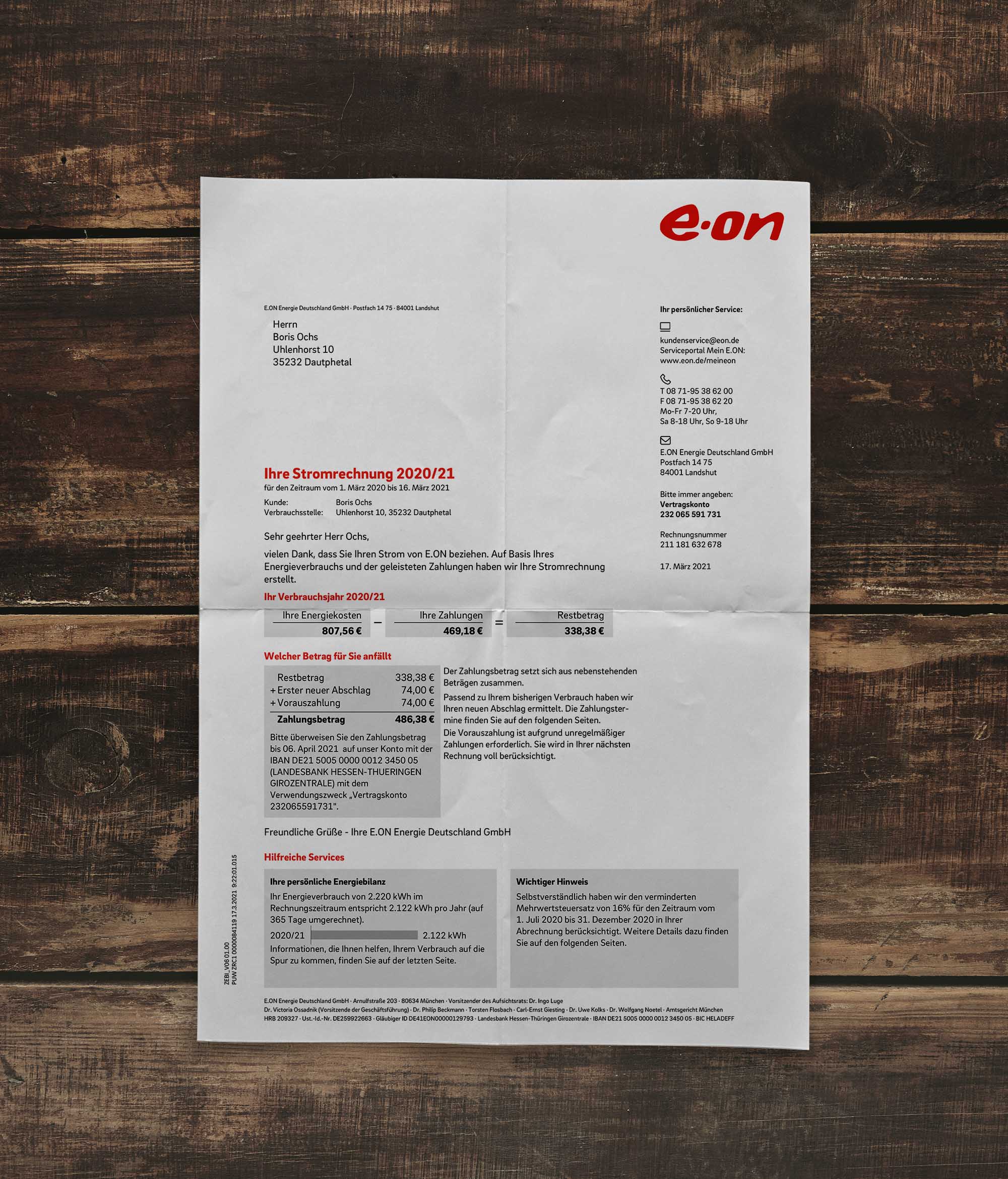 Utility bill | EON | Germany | DE-1