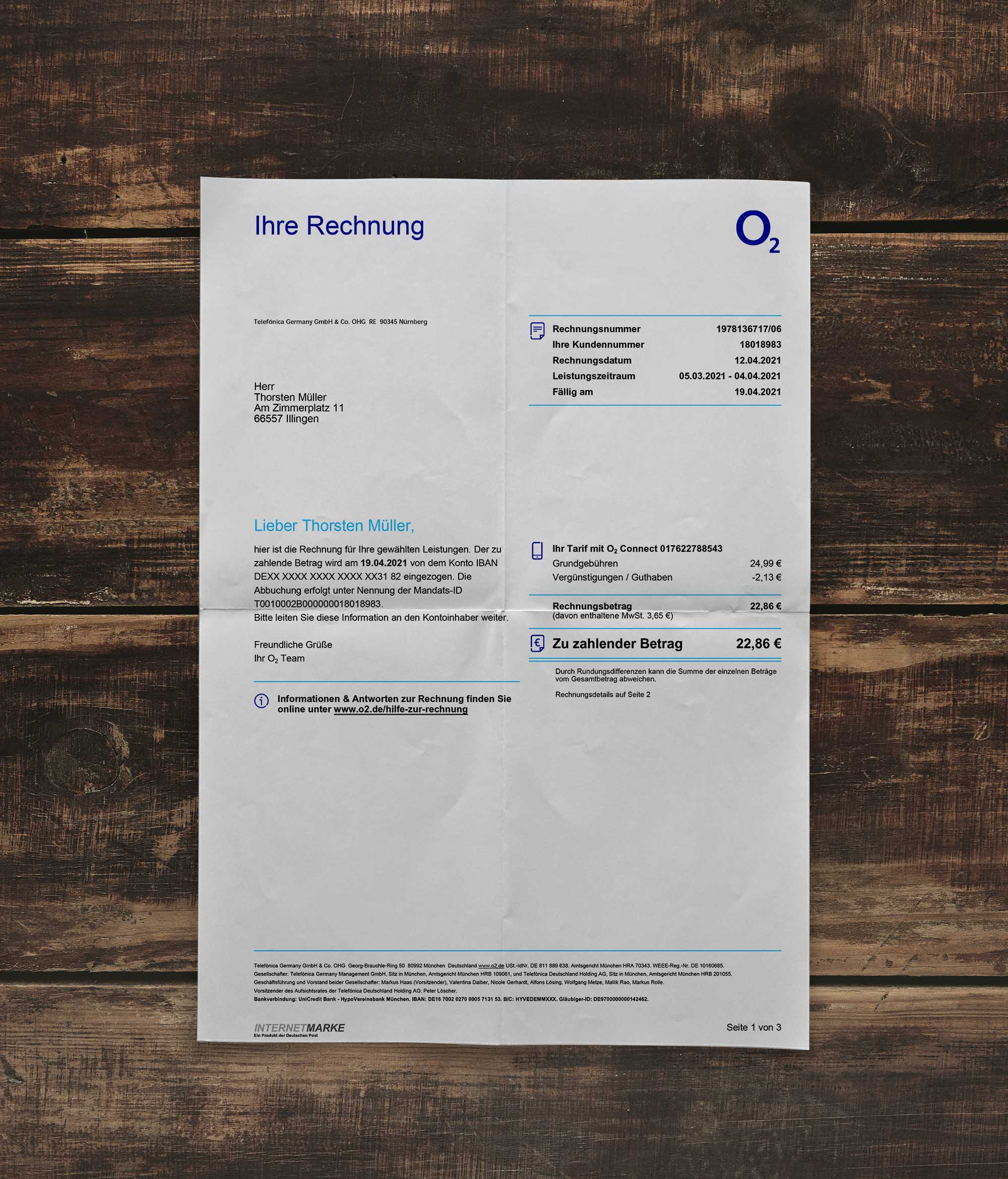 Utility bill | o2online | Germany | DE-1